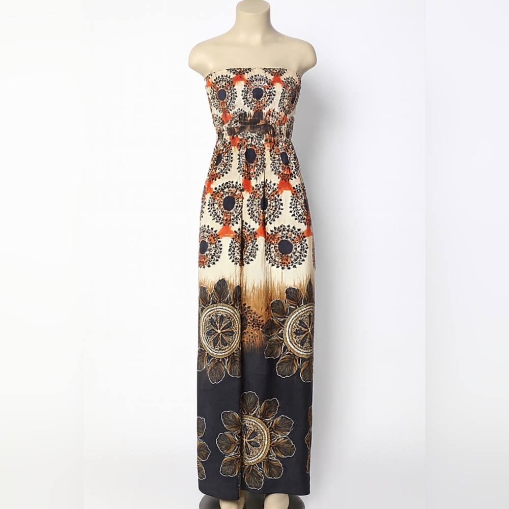 Rue21 Floral Patterned Strapless Maxi Dress Size Medium
